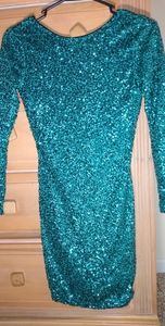 Green blue sparkling dress